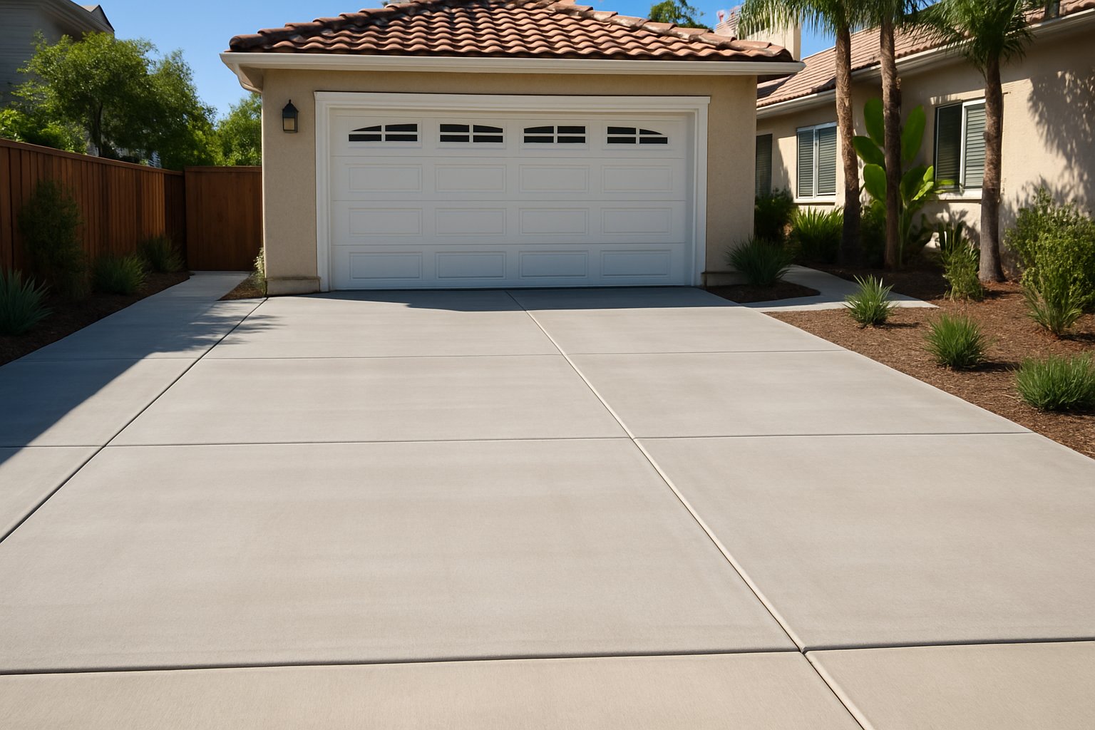 New concrete driveway