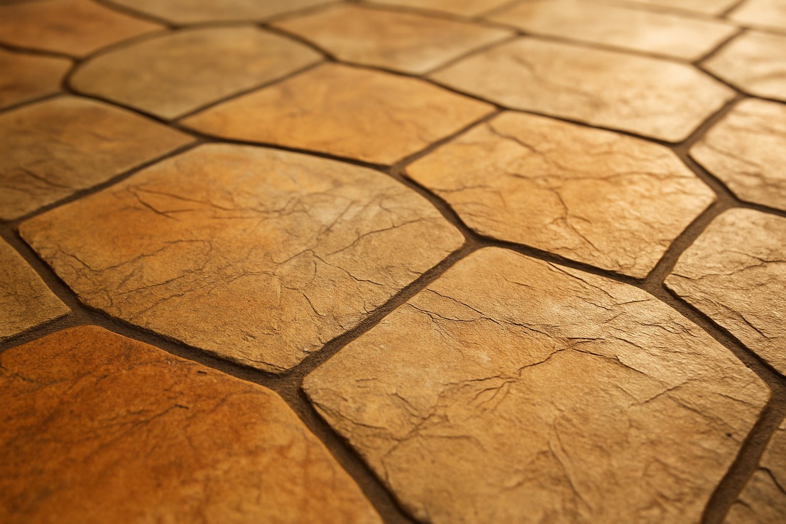 Stamped concrete patio in terracotta color